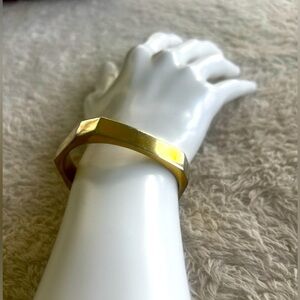 Vintage Koret Gold-Tone Faceted Open Cuff Bracelet Classic Signed Elegant